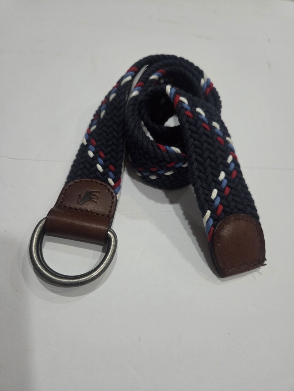 Abercrombie & Fitch Navy Braided Belt with Red and White Accents Sz.9-12 Kids